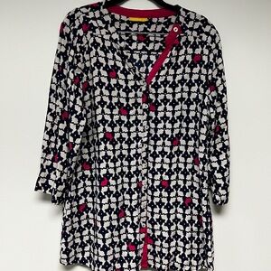 Stylish Women's Black and Pink Patterned Top